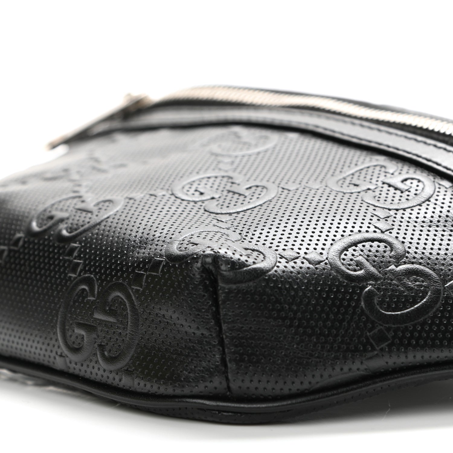 Gucci Calfskin GG Tennis Embossed Belt Bag Black 9 of 10