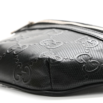 Gucci Calfskin GG Tennis Embossed Belt Bag Black 9 of 10