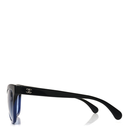 Chanel Acetate CC Cat Eye Summer Sunglasses 5350 Black Blue 3 of 7