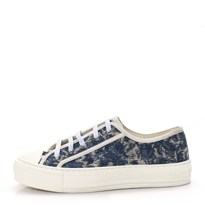 Christian Dior Denim Brocart Embroidered Walk'N'Dior Low Top Sneakers 37 Duck Blue 1 of 9