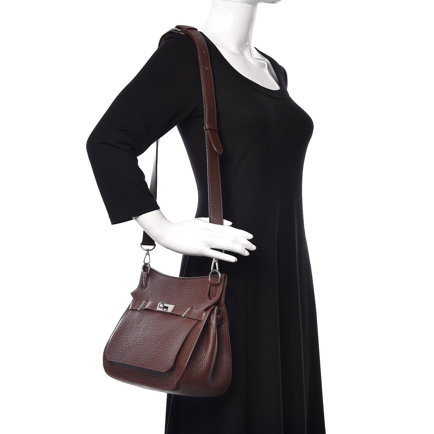 Hermes Taurillon Clemence Jypsiere 28 Chocolate 2 of 11