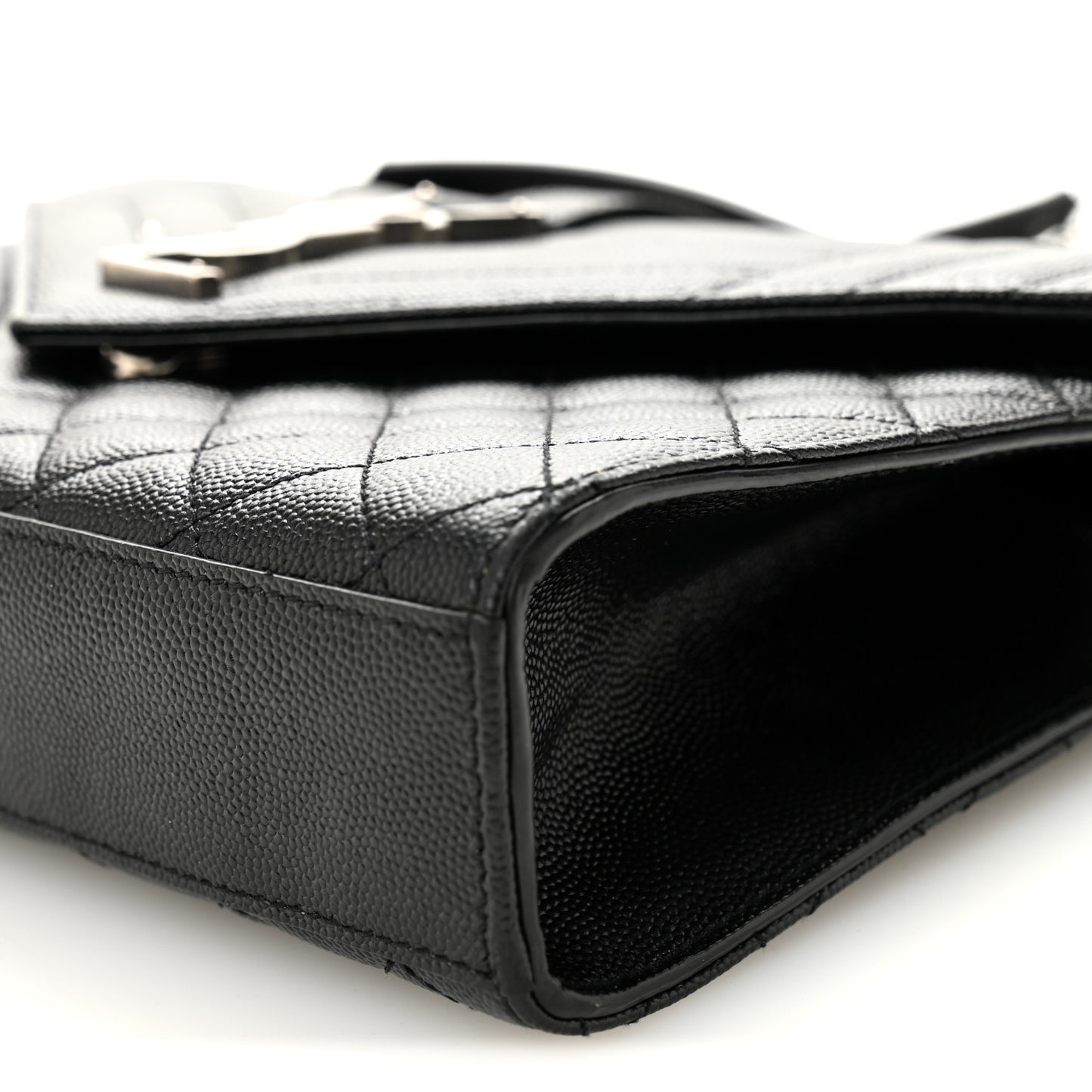 Grain De Poudre Textured Mixed Matelasse Triquilt Medium Monogram Satchel Black