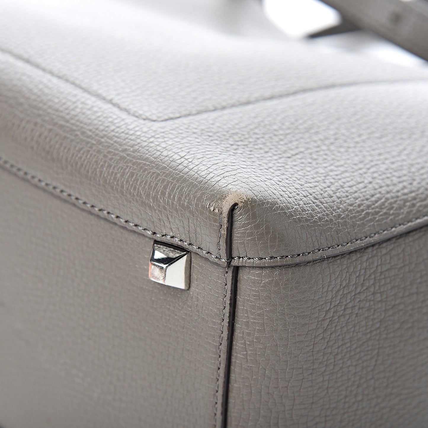 Grained Calfskin Sarah Medium Visetos Hobo Grey