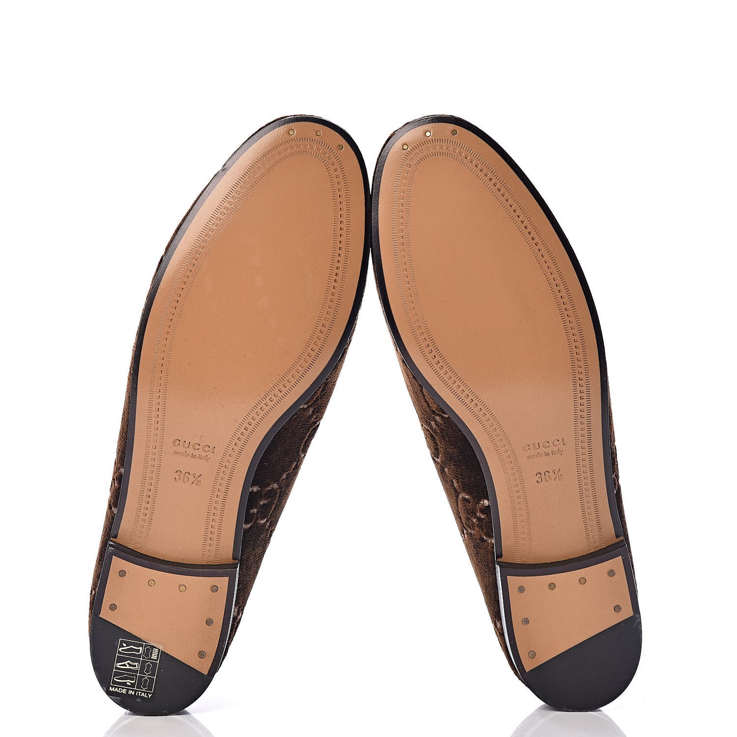 Velvet GG Monogram Horsebit Womens Jordaan Loafers 36.5 Brown Black