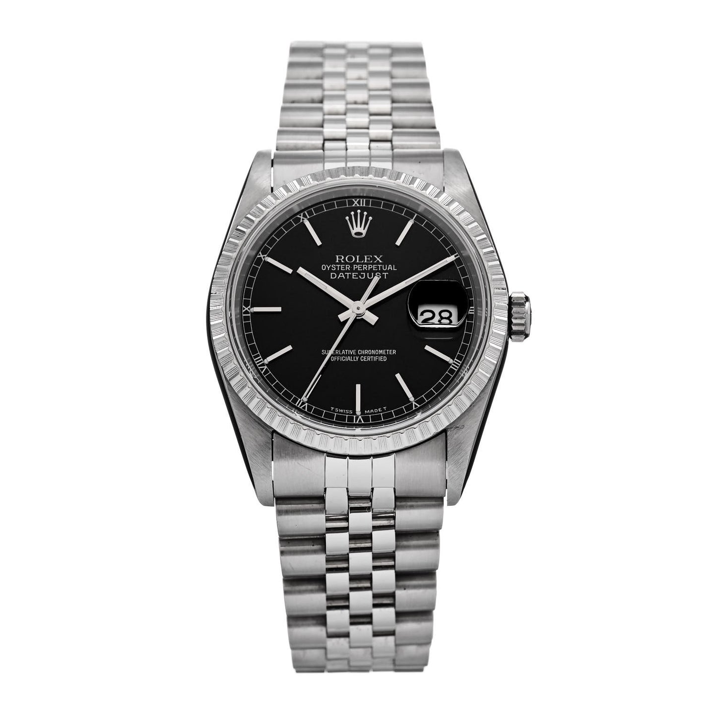Stainless Steel 36mm Oyster Perpetual Datejust Watch Black 16220