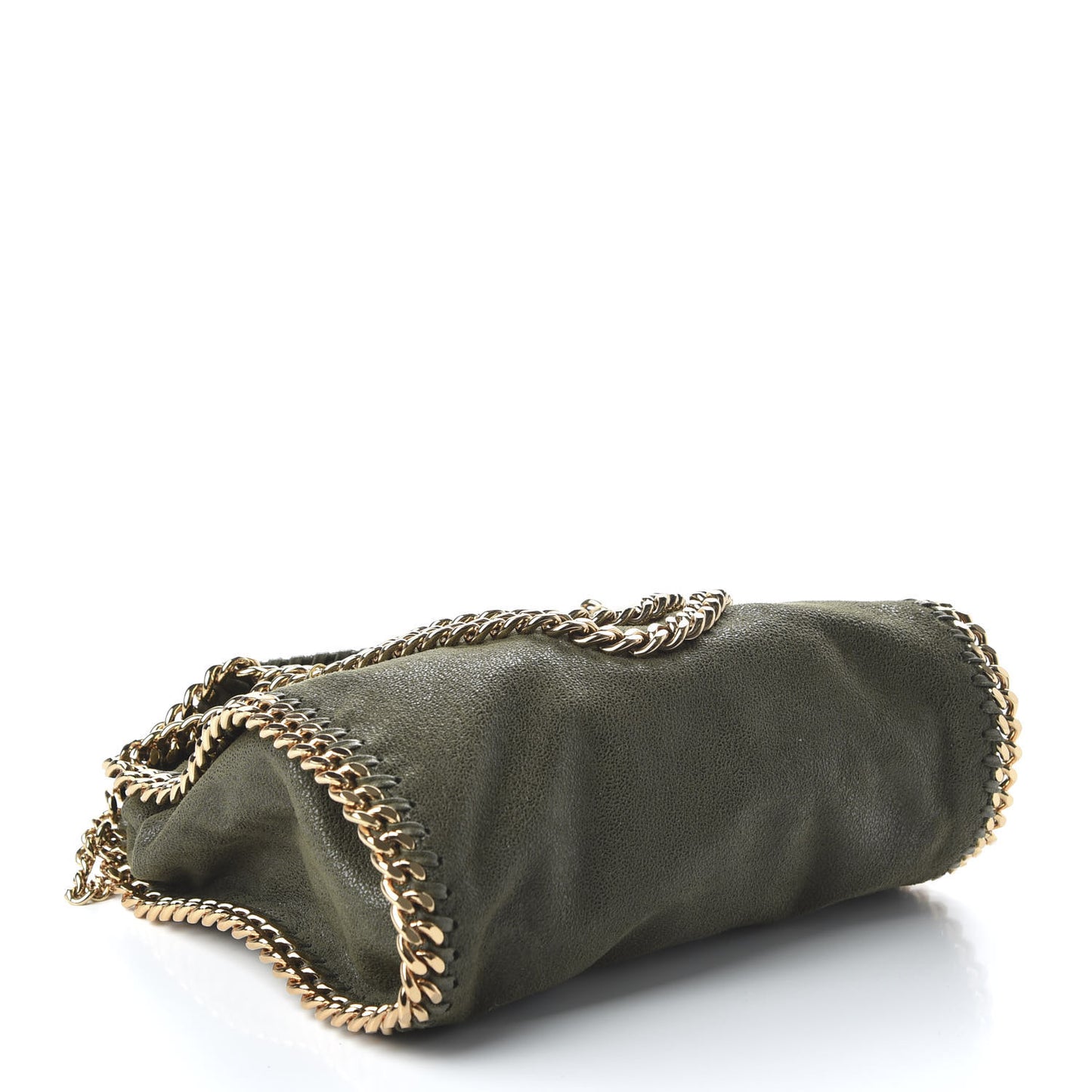 Shaggy Deer Mini Falabella Fold Over Tote Olive