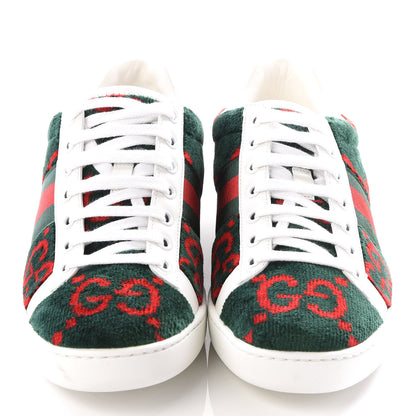 Gucci Terry Cloth GG Monogram Web Womens Ace Sneakers 36.5 Green Red 3 of 8