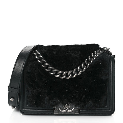 Chanel Orylag Rabbit Fur Calfskin Small Boy Flap Black 1 of 9