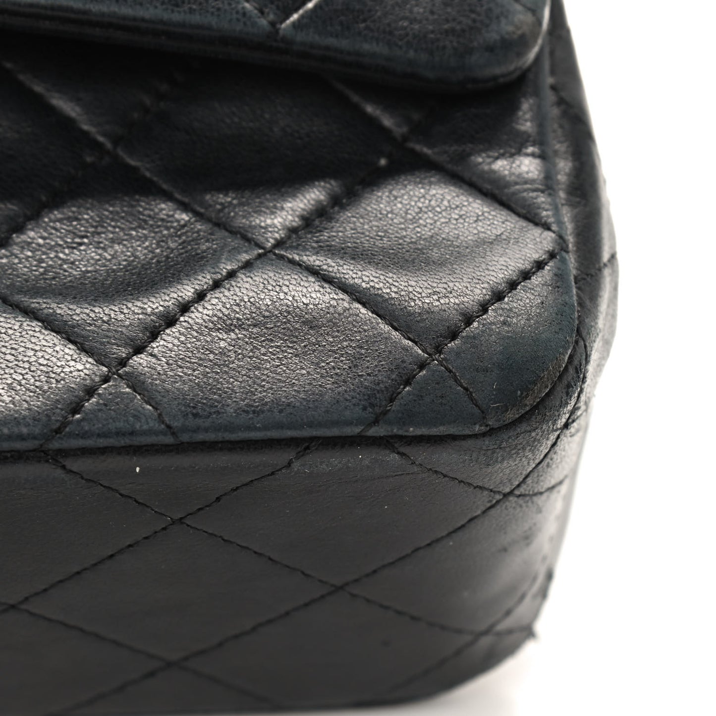 Lambskin Quilted Small Double Flap Black