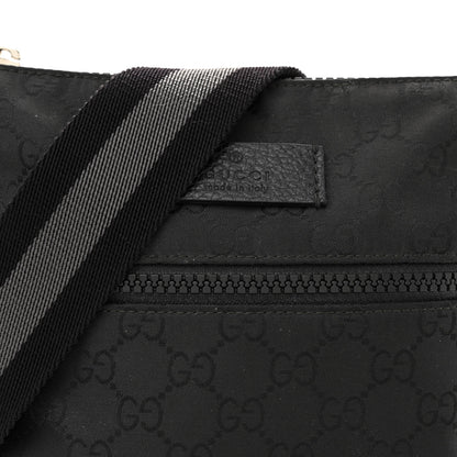 Gucci Nylon Monogram Mini Flat Messenger Bag Black 8 of 10