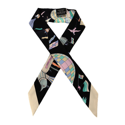 Hermes Silk Les Folies Du Ciel Twilly Black Jaune Soufre Multicolor 1 of 4