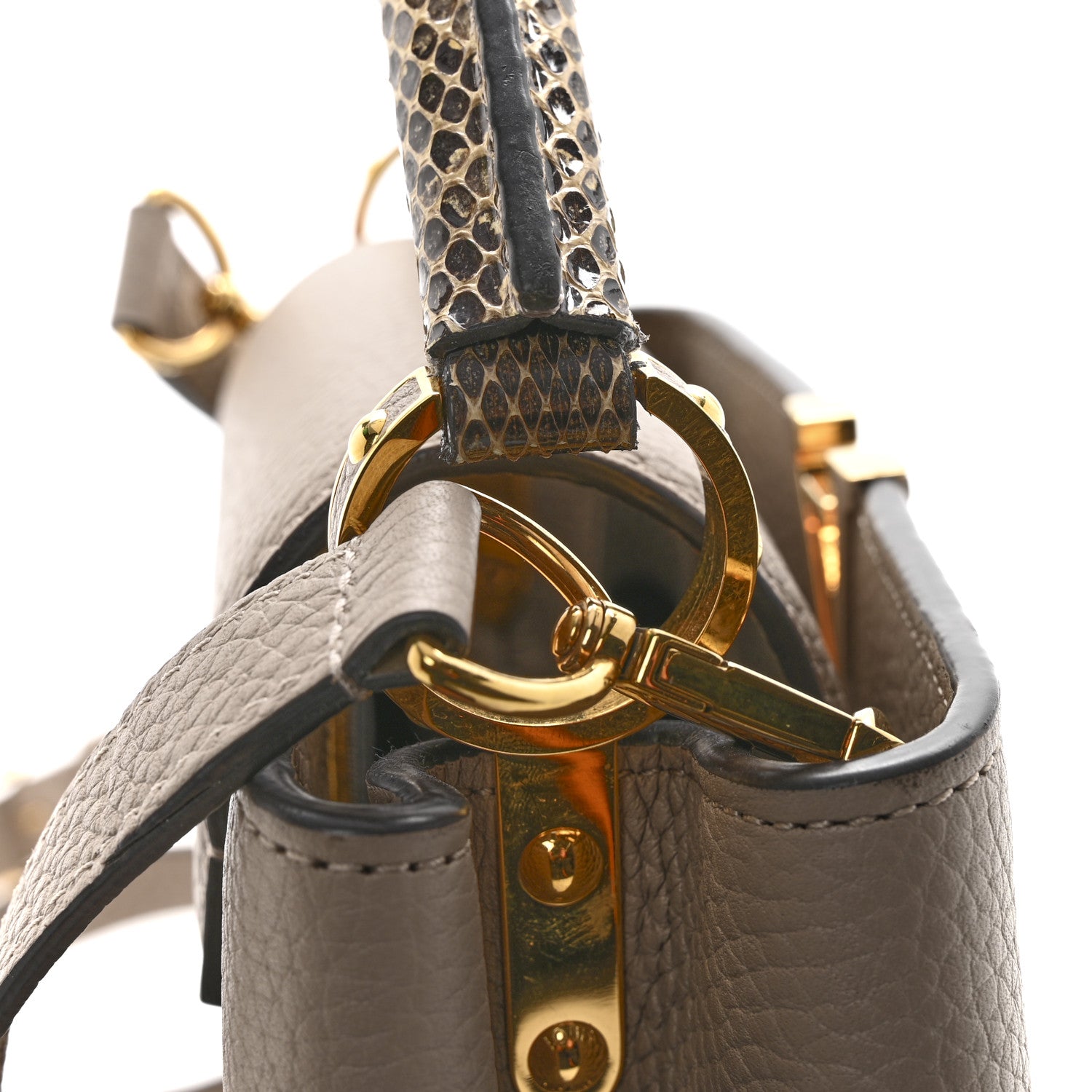 Louis Vuitton Taurillon Ayers Capucines BB Galet 12 of 13
