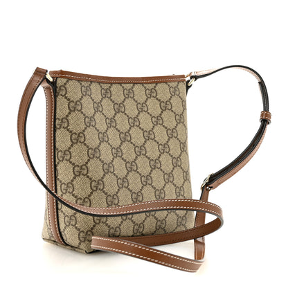 Gucci GG Supreme Monogram Emblem Nano Bucket Bag  Beige Dark Brown 3 of 11