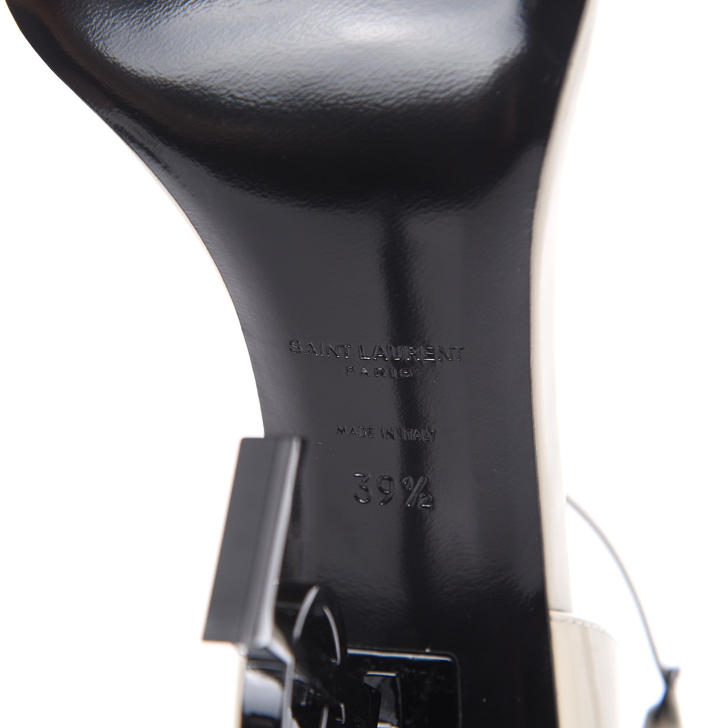 Saint Laurent Patent Calfskin Opyum Sandals 39.5 Neutro 7 of 9