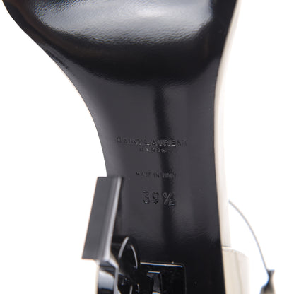 Saint Laurent Patent Calfskin Opyum Sandals 39.5 Neutro 7 of 9