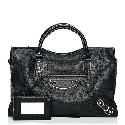 Balenciaga Chevre Silver Metallic Edge Hardware City Black 1 of 7