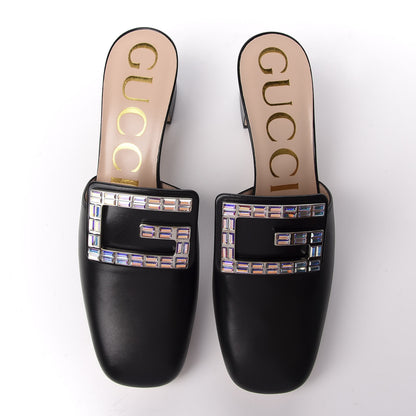 Gucci Malaga Kid Crystal Square G Madelyn Mules 36.5 Black 5 of 13