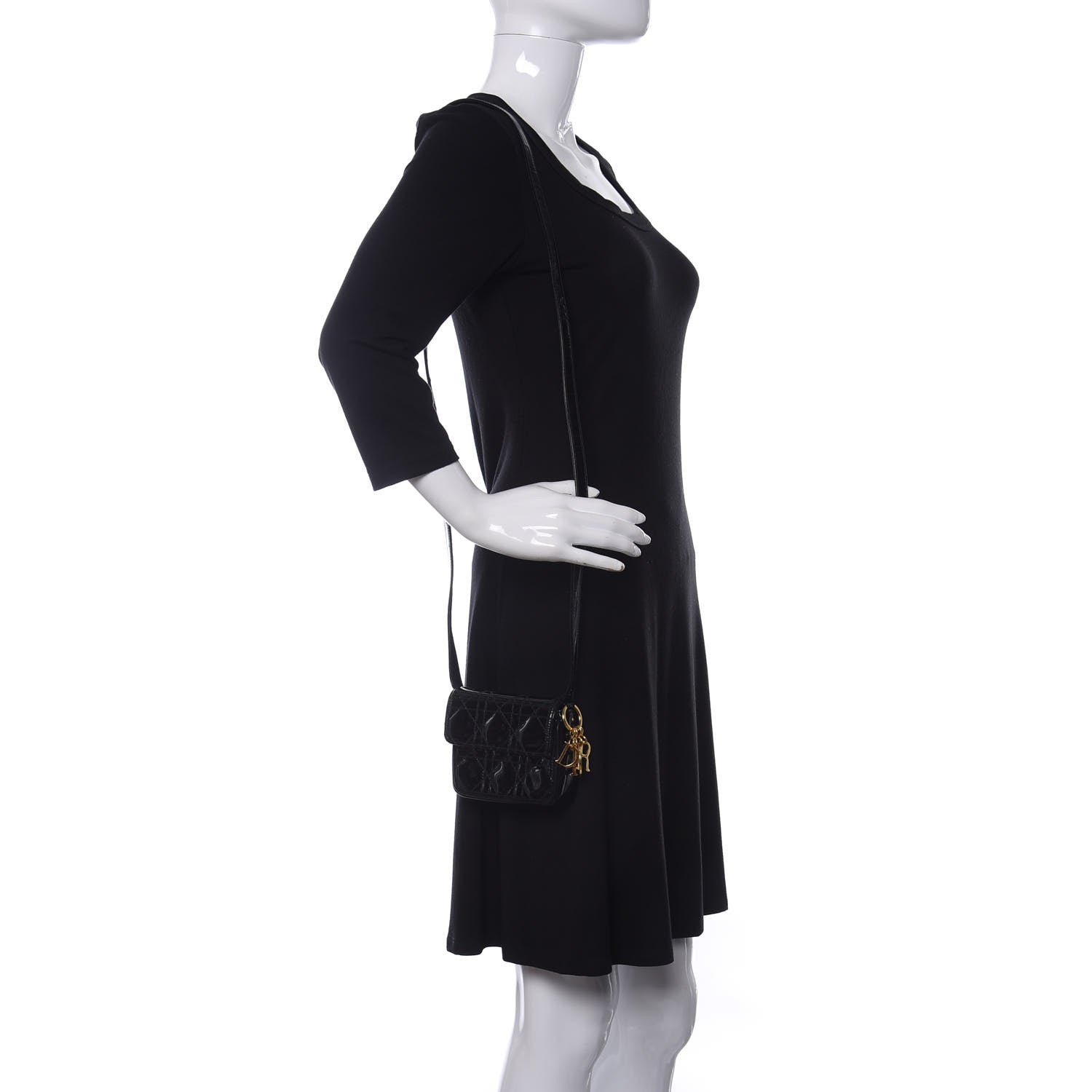 Christian Dior Patent Cannage Mini Crossbody Pouch Black 2 of 12
