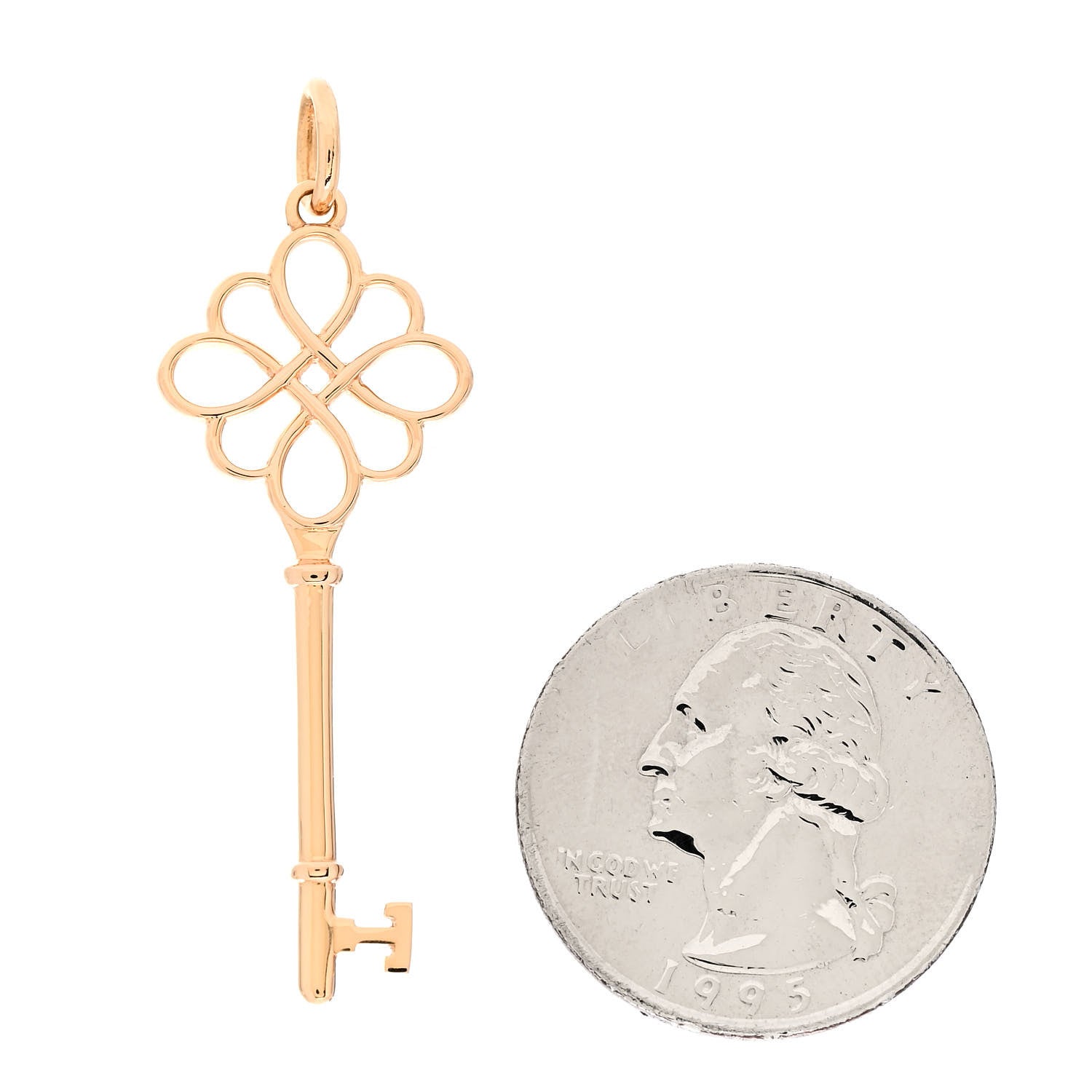 Tiffany 18K Rose Gold Knot Key Pendant 2 of 4