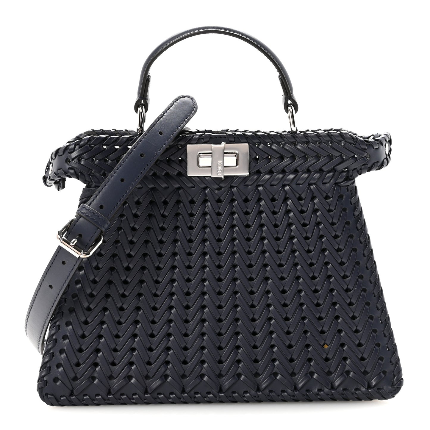 Vitello King Shiny Nappa Intreccio Petite Peekaboo I SEE U Satchel Midnight
