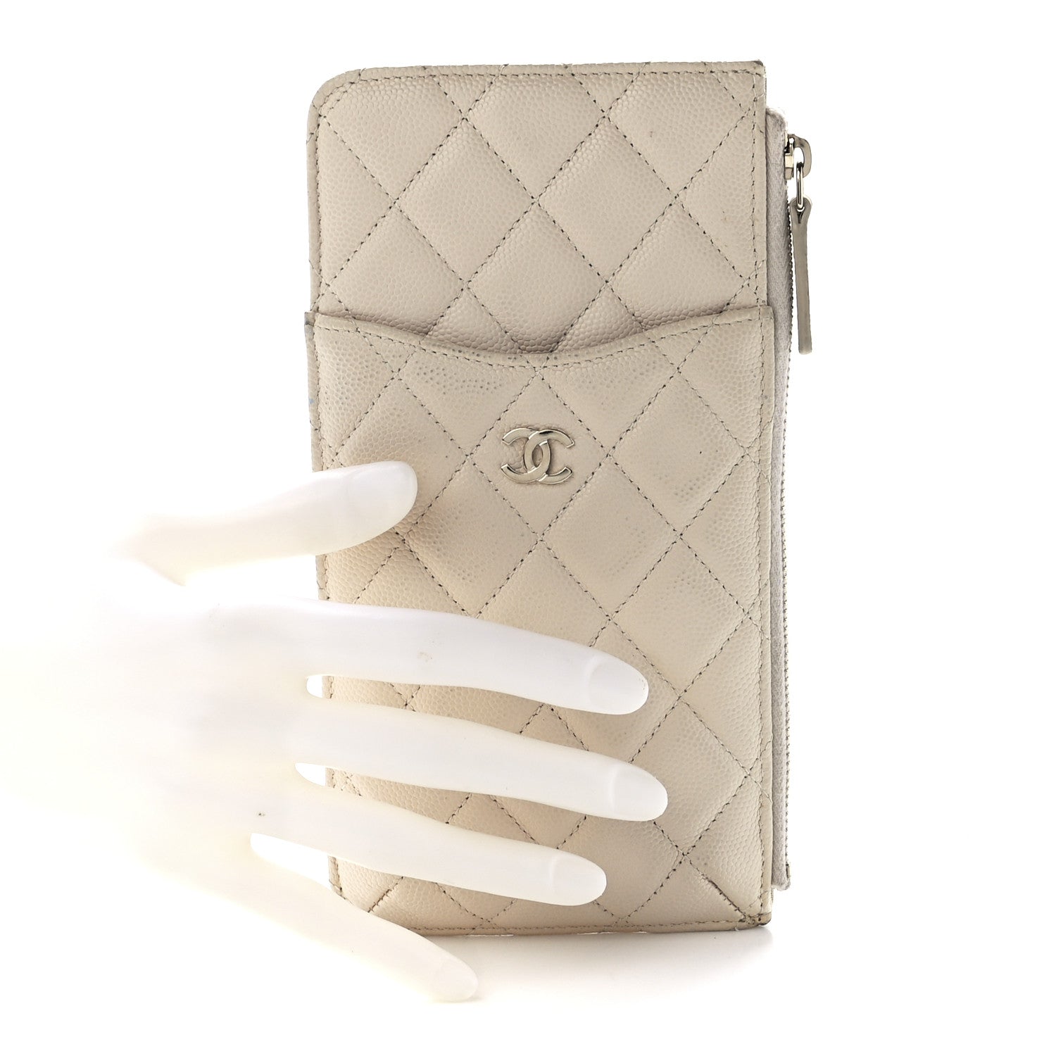 Chanel Caviar Quilted Classic iPhone Pouch Light Beige 2 of 11