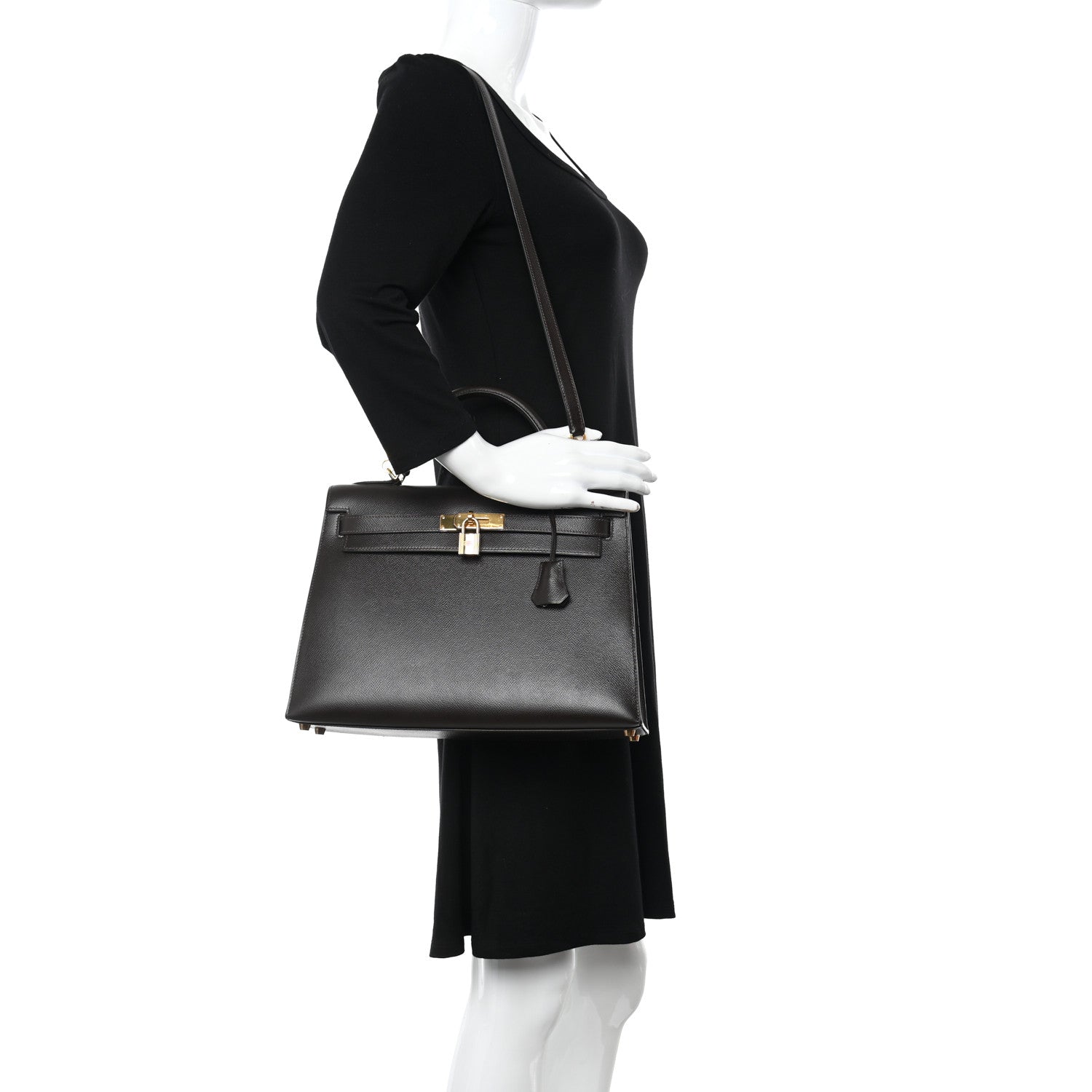 Hermes Epsom Kelly Sellier 32 Chocolate 2 of 13