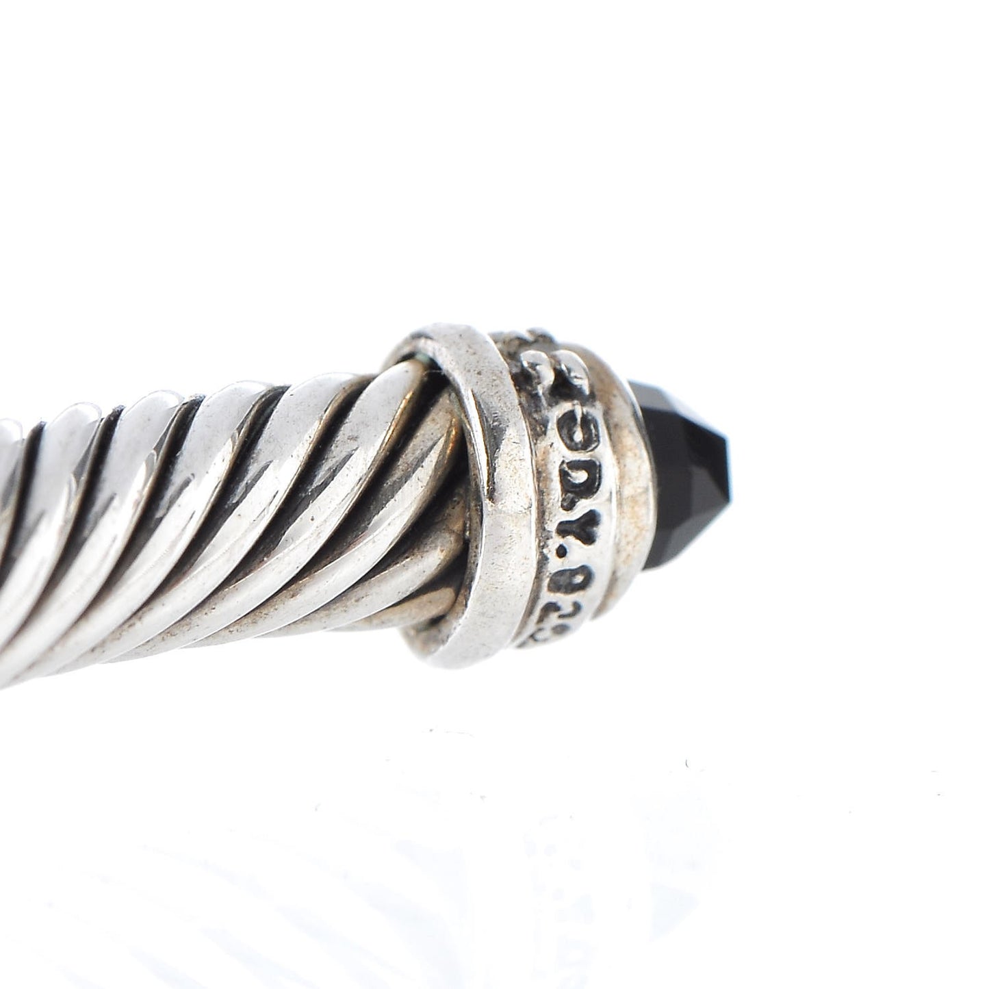Sterling Silver Diamond Black Onyx 5mm Cable Classics Bracelet