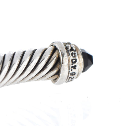 David Yurman Sterling Silver Diamond Black Onyx 5mm Cable Classics Bracelet 3 of 4