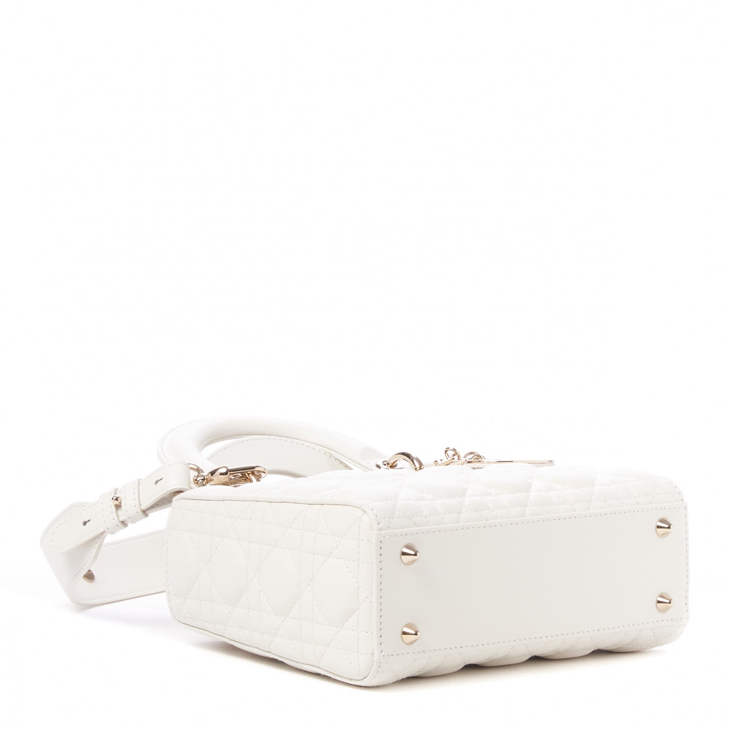 Christian Dior Lambskin Cannage Small My ABCDior Lady Dior White 5 of 11