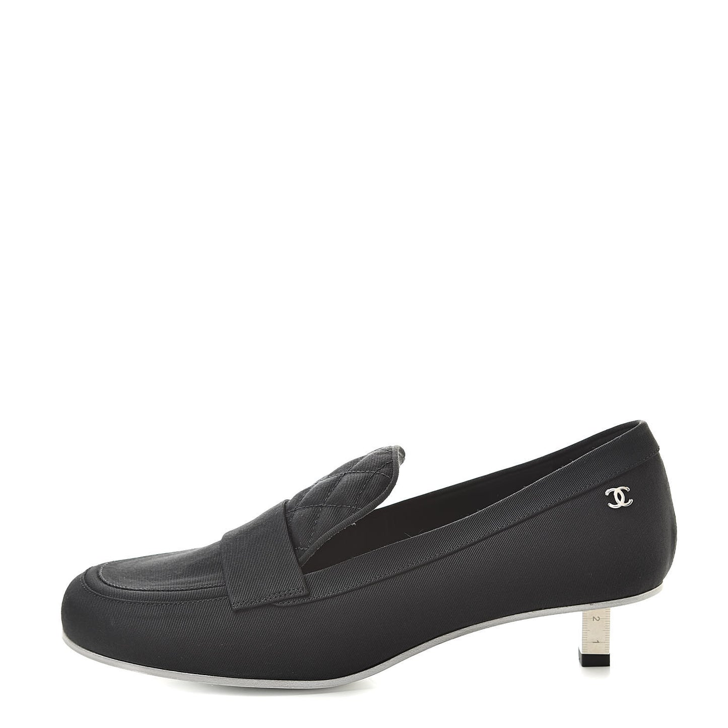 Quilted Grosgrain CC Loafers 38 Black