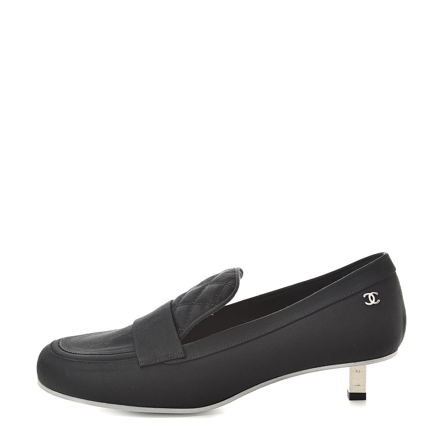 Chanel Quilted Grosgrain CC Loafers 38 Black 1 of 8