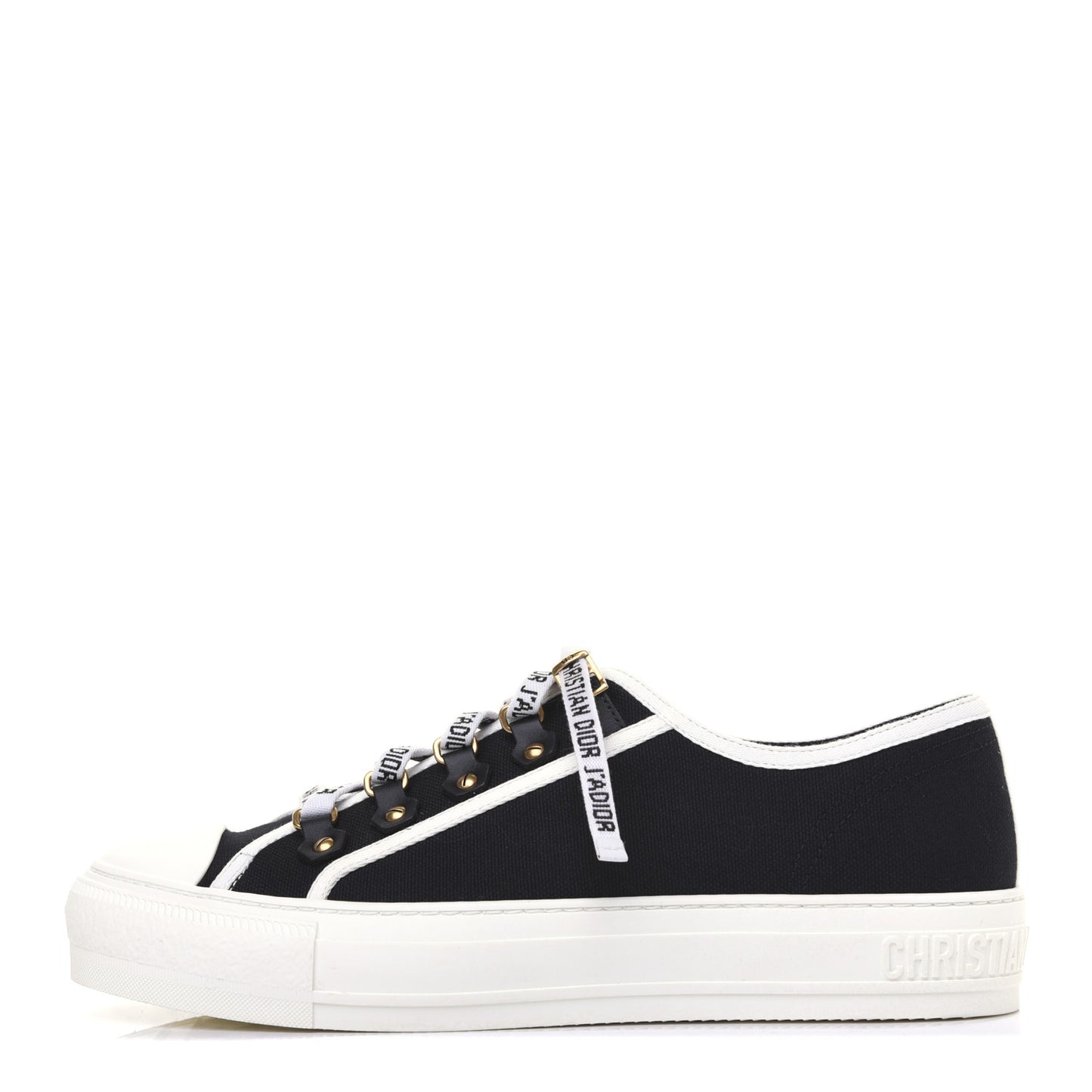 Canvas Walk'N'Dior Low Top Sneakers 38 Black