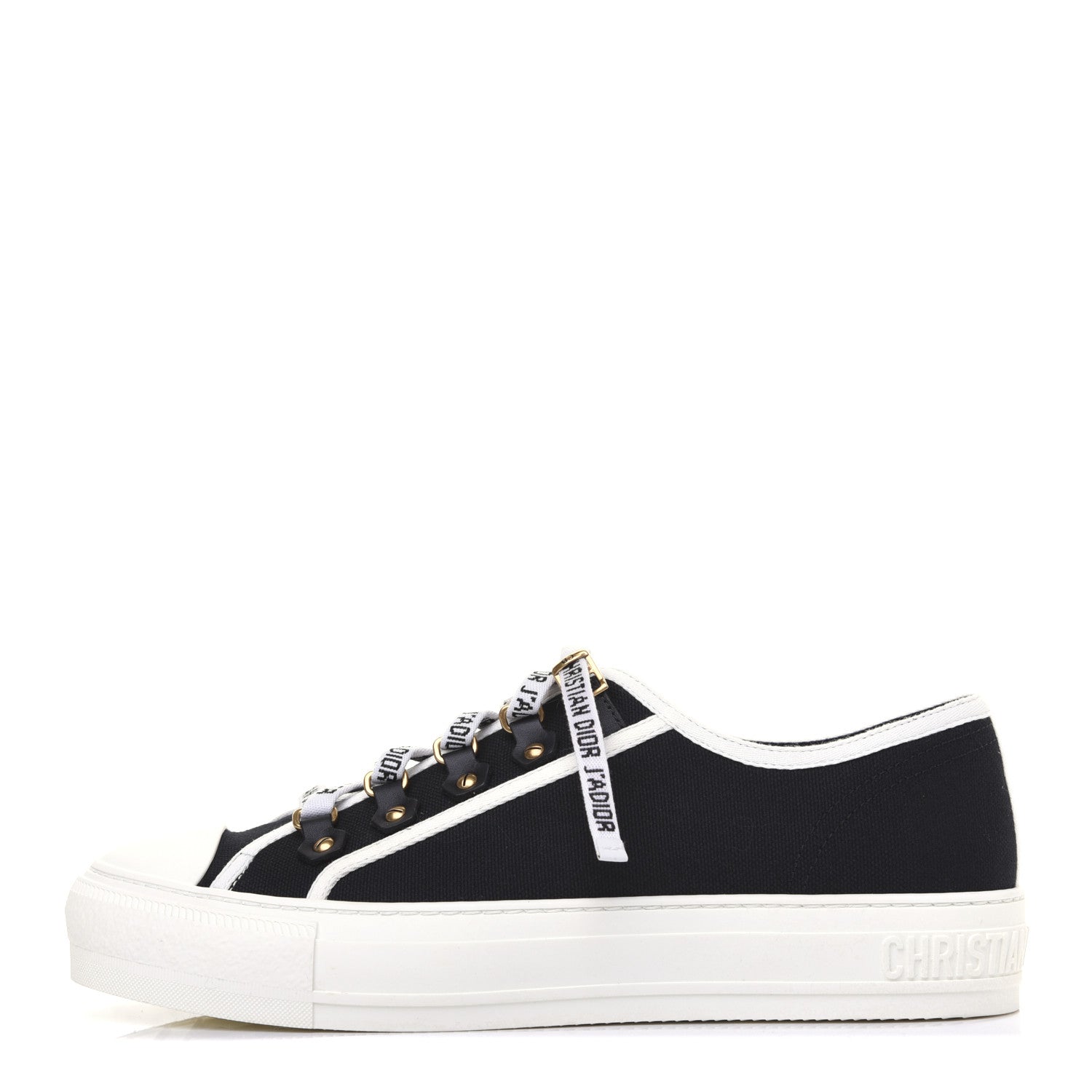 Christian Dior Canvas Walk'N'Dior Low Top Sneakers 38 Black 1 of 11