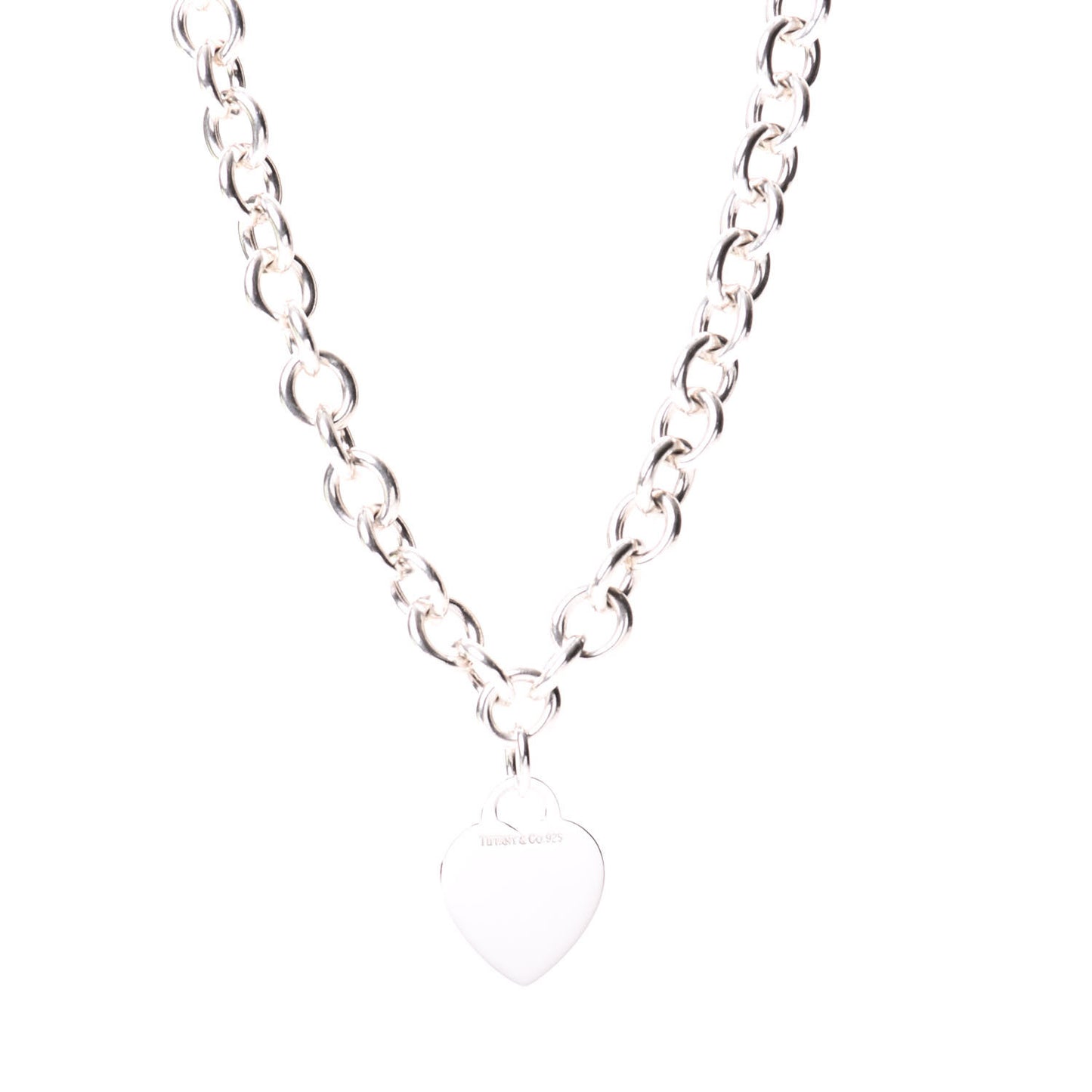Sterling Silver Heart Tag Necklace