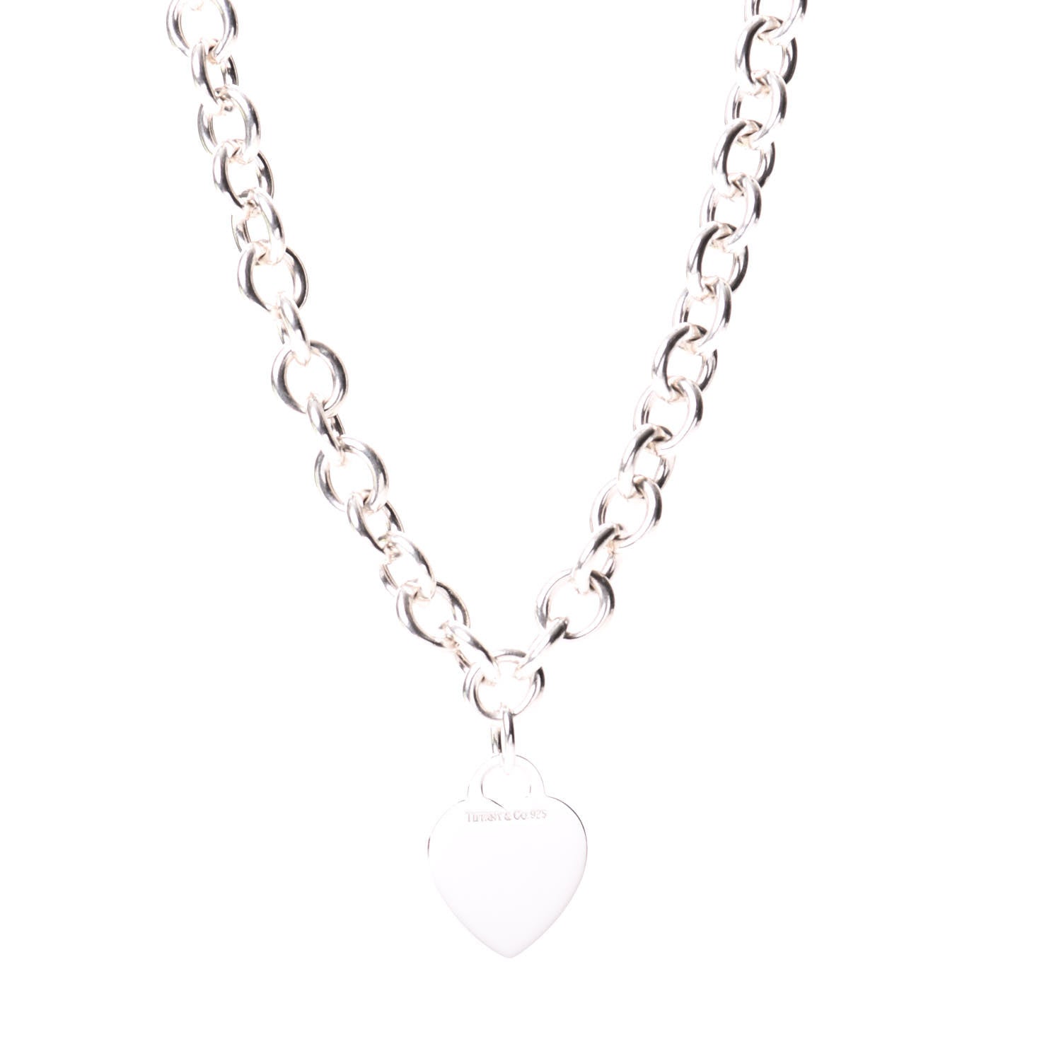 Tiffany Sterling Silver Heart Tag Necklace 1 of 5