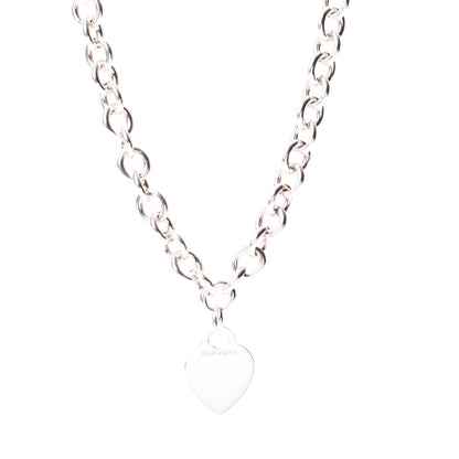 Tiffany Sterling Silver Heart Tag Necklace 1 of 5