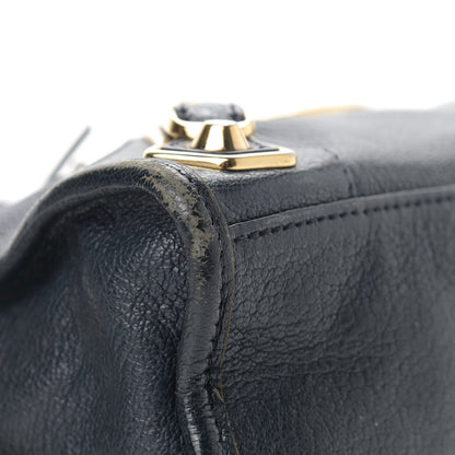 Balenciaga Chevre Gold Metallic Edge Hardware Mini City Bleu Nuit Dark Sea 5 of 22
