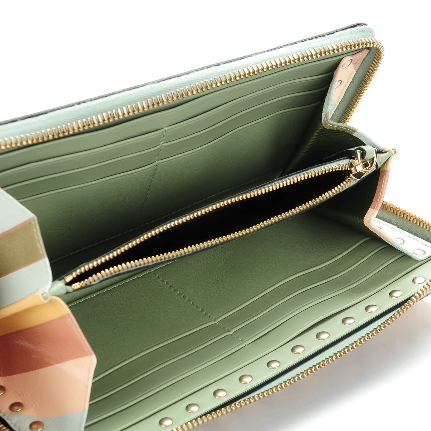 Calfskin Native Couture 1975 Rockstud Zip Around Wallet