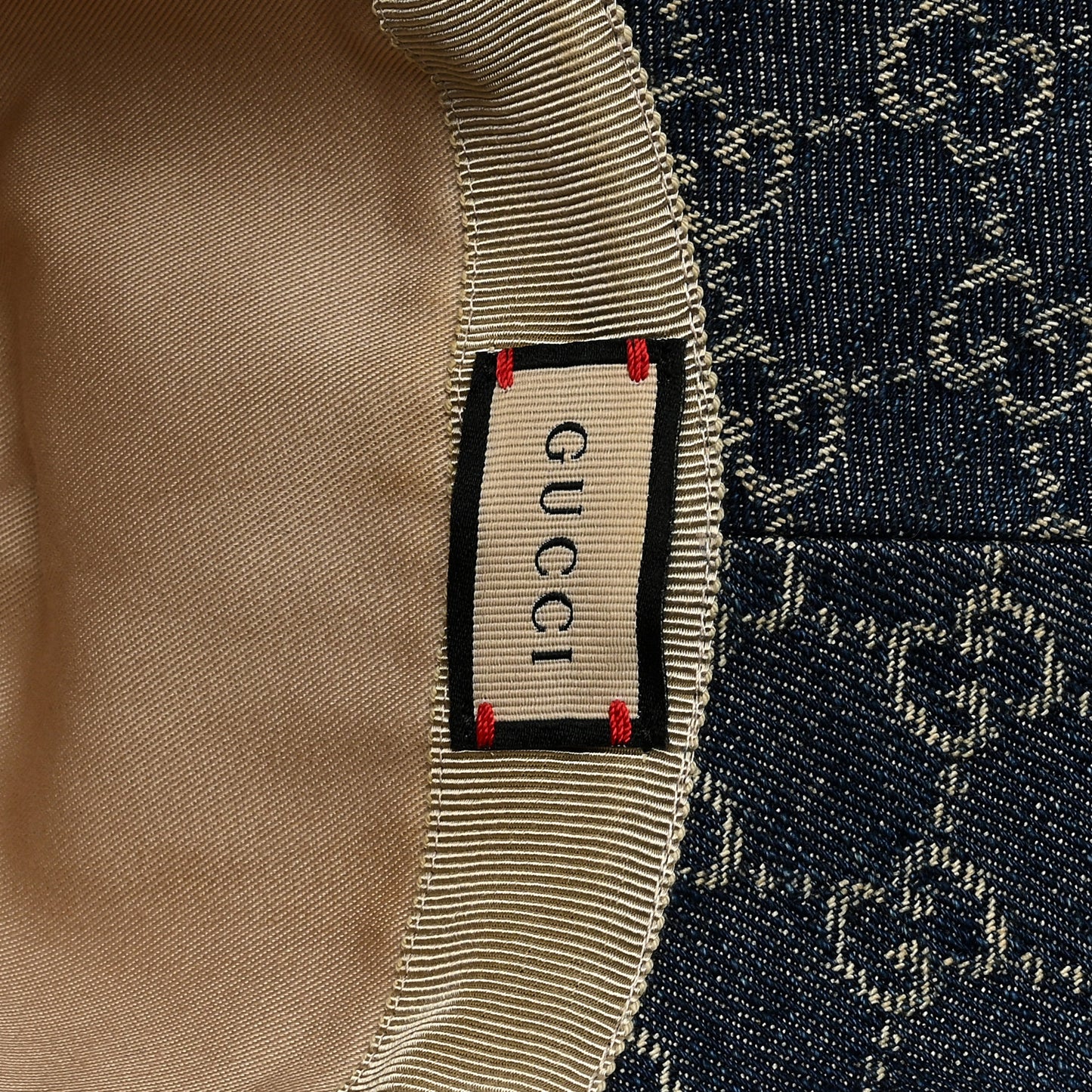 Eco Washed Denim GG Monogram Brim Hat M Blue