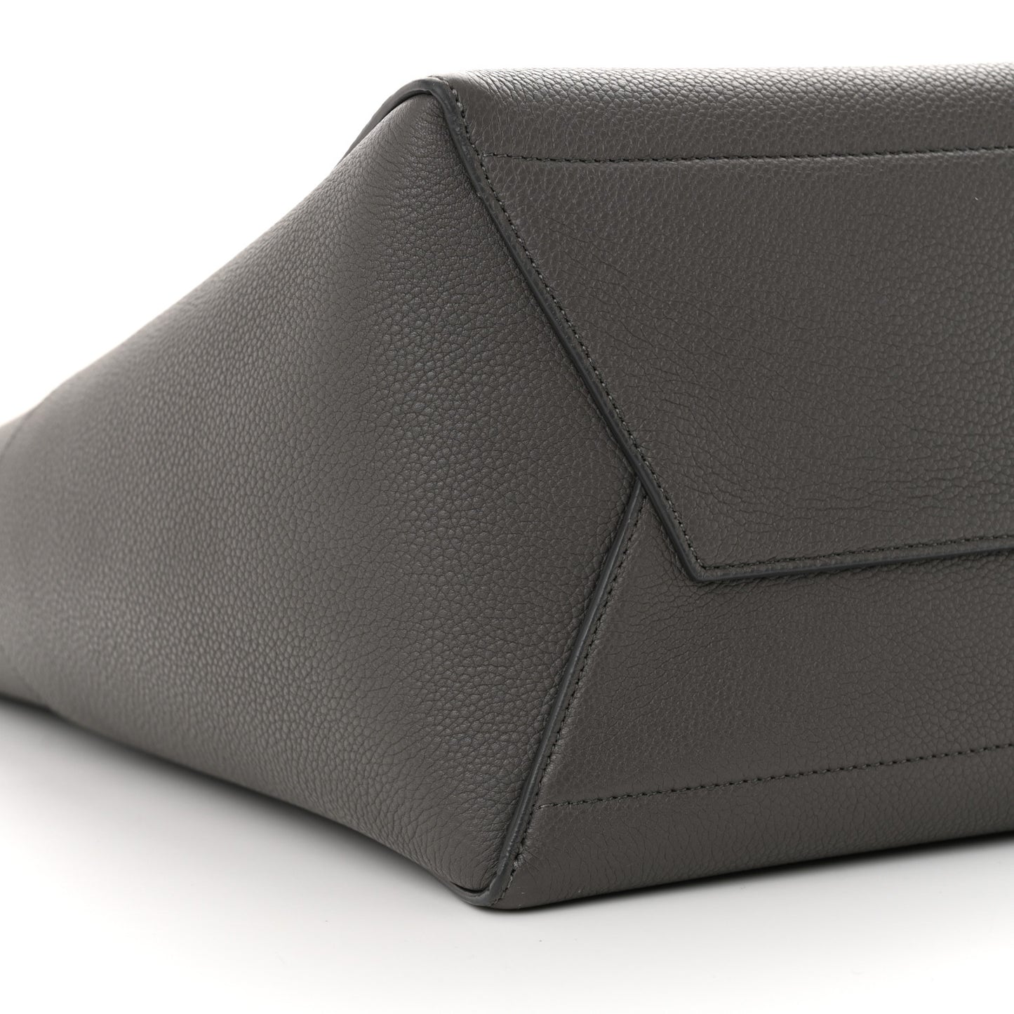 Soft Grained Calfskin Sangle Bucket Bag Grey