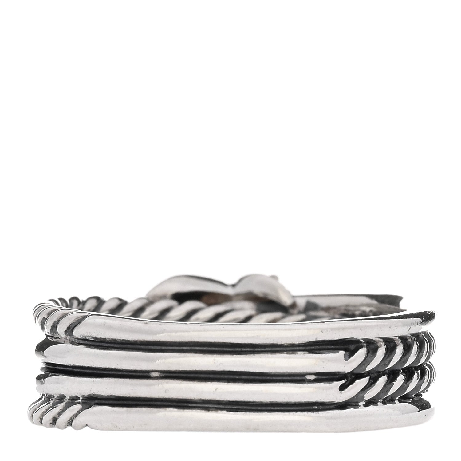David Yurman Sterling Silver Diamond X Crossover Ring 58 8.25 3 of 4