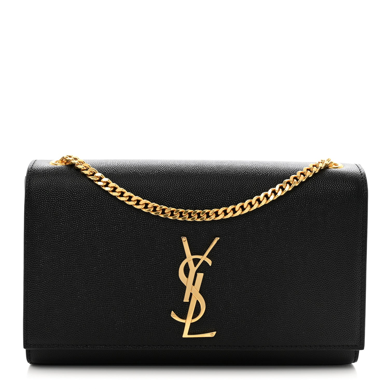Saint Laurent Grain De Poudre Medium Classic Monogram Kate Satchel Black 1 of 10