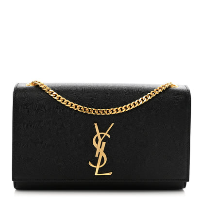 Saint Laurent Grain De Poudre Medium Classic Monogram Kate Satchel Black 1 of 10