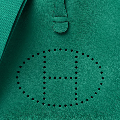 Hermes Taurillon Clemence Evelyne III PM Vert Vertigo 7 of 10