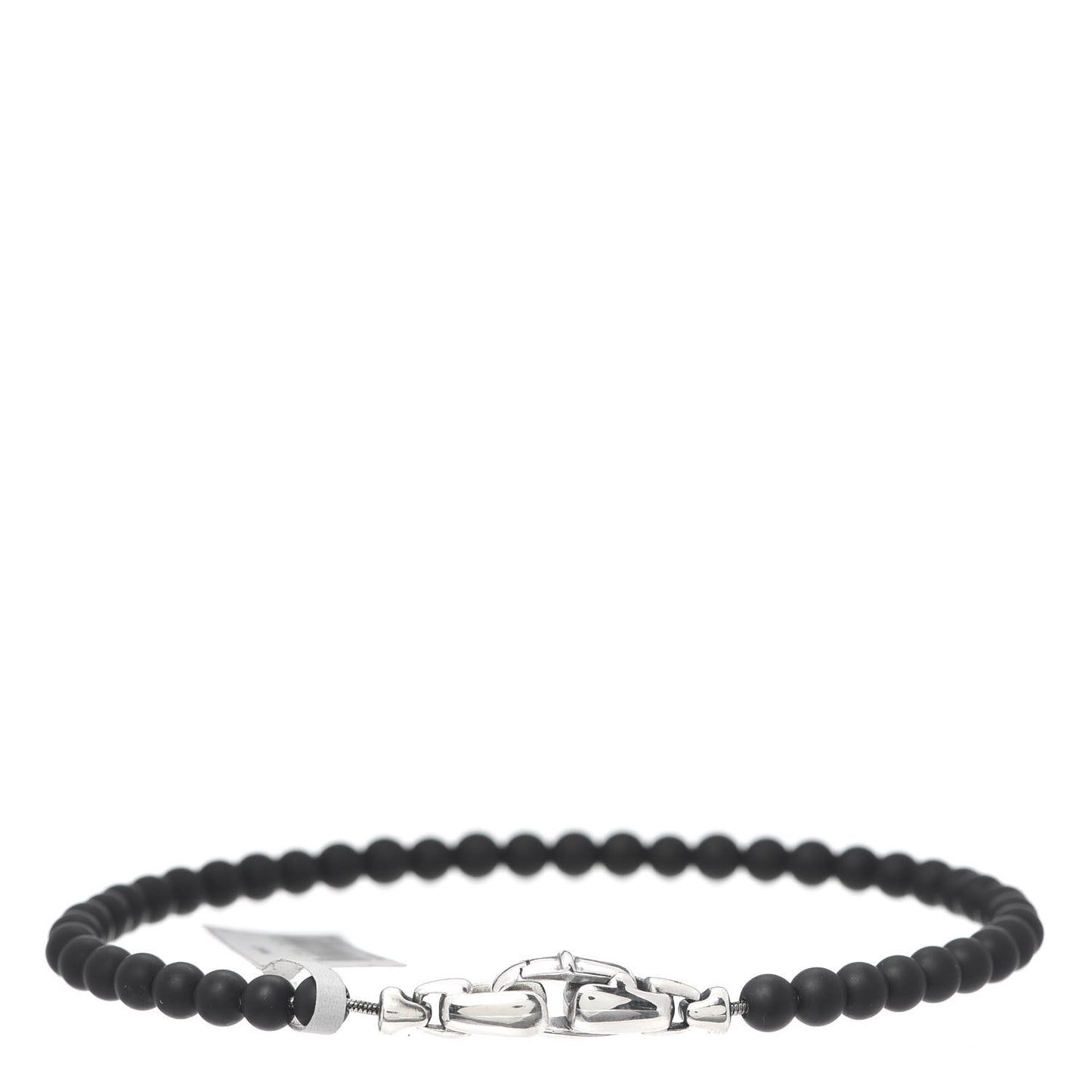 Sterling Silver Black Onyx 4mm Spiritual Beads Bracelet