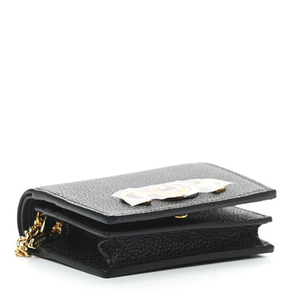 Gucci Grainy Calfskin Zumi Chain Card Case Wallet Black 4 of 6