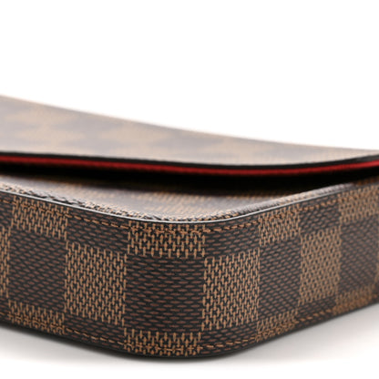 Louis Vuitton Damier Ebene Pochette Felicie Chain Wallet 10 of 11
