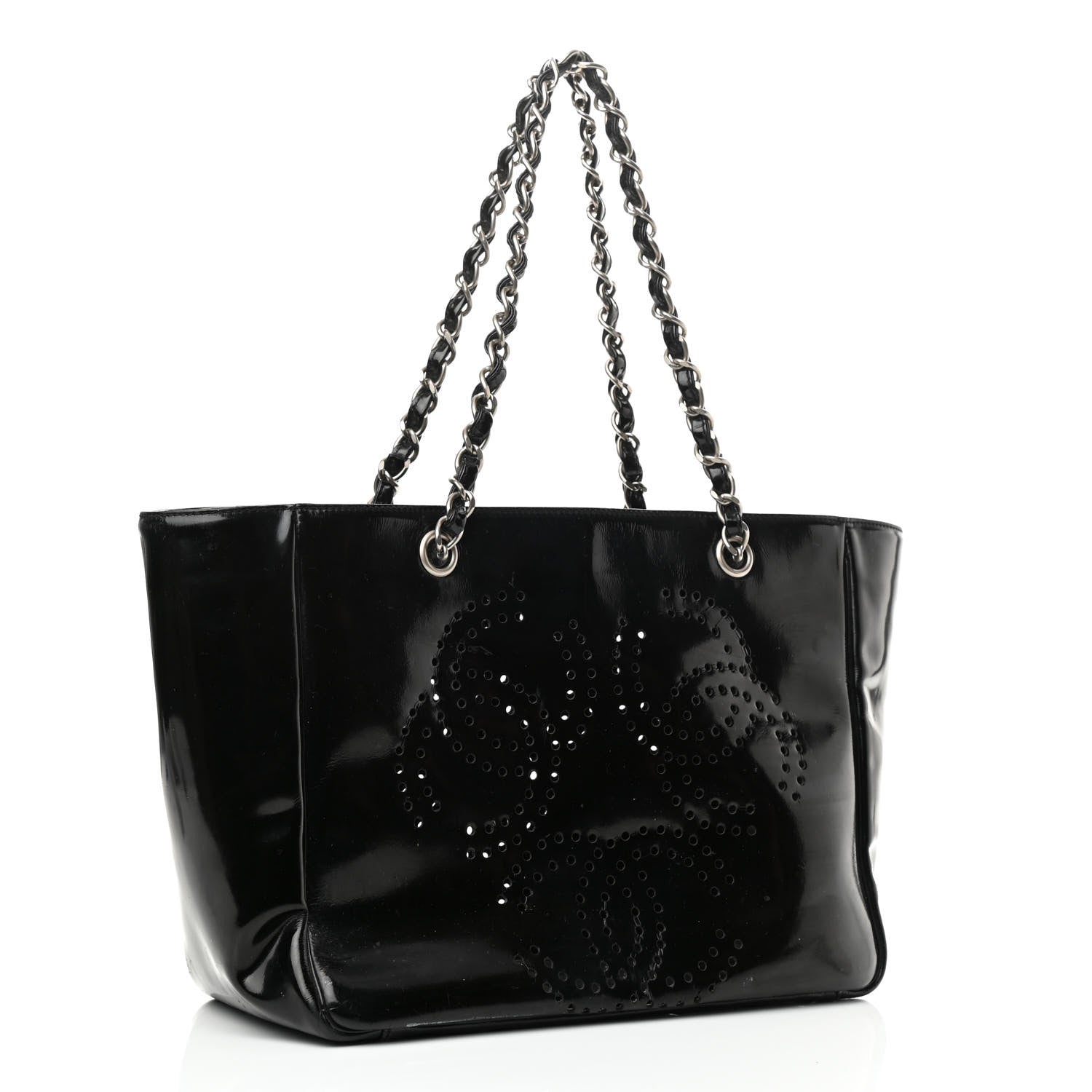Chanel Patent Perforated CC Tote Black 3 of 11
