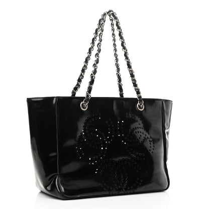 Chanel Patent Perforated CC Tote Black 3 of 11