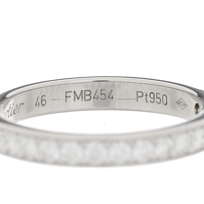 Cartier Platinum Diamond 2.6mm 1895 Wedding Band Ring 46 3.75 5 of 6